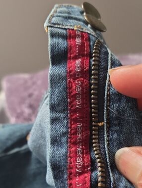 Need Therapy Light Wash Jeans with Suede crisscross waistband Design